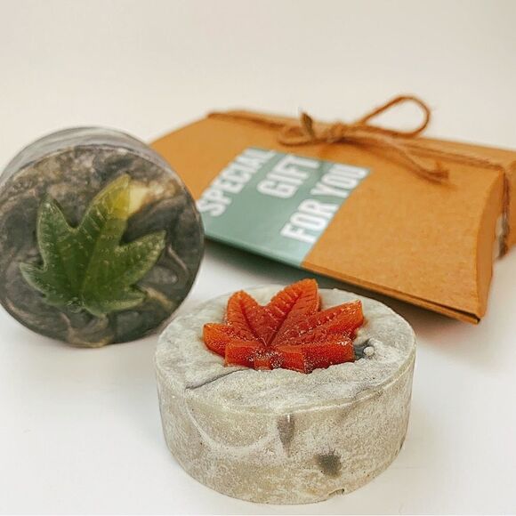 🍁Two All Natural Leaf Shea Soaps Gift Set - Picture 1 of 3